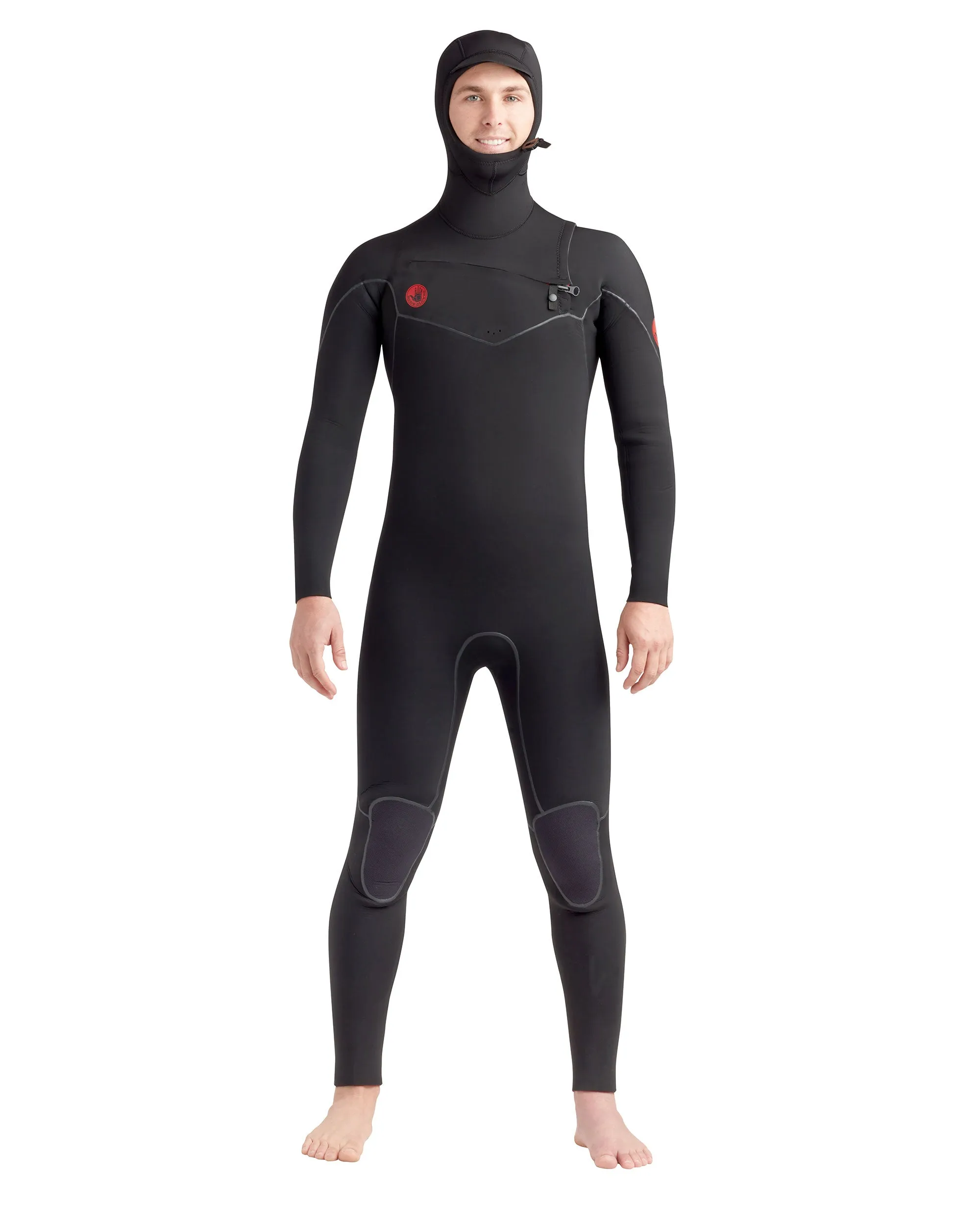 Red Cell 5/4/3mm Men's Chest-Zip Hooded Fullsuit - Black sold by Body Glove