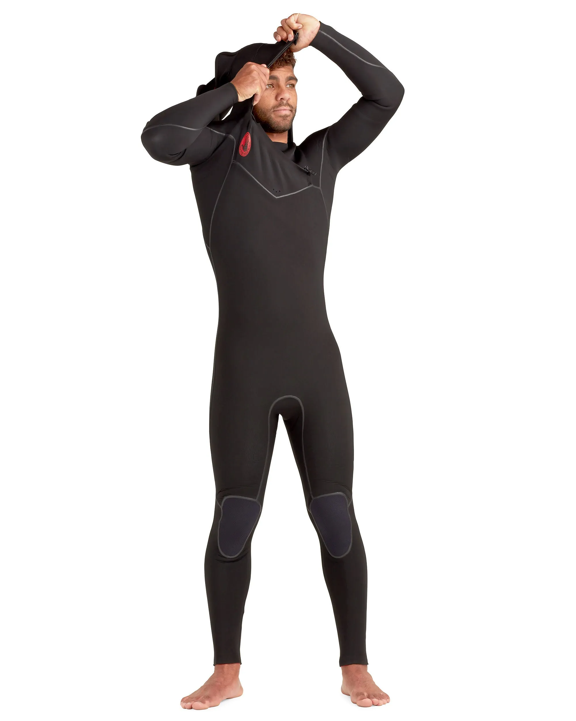 Red Cell 5/4/3mm Men's Chest-Zip Hooded Fullsuit - Black sold by Body Glove product image thumbnail 2