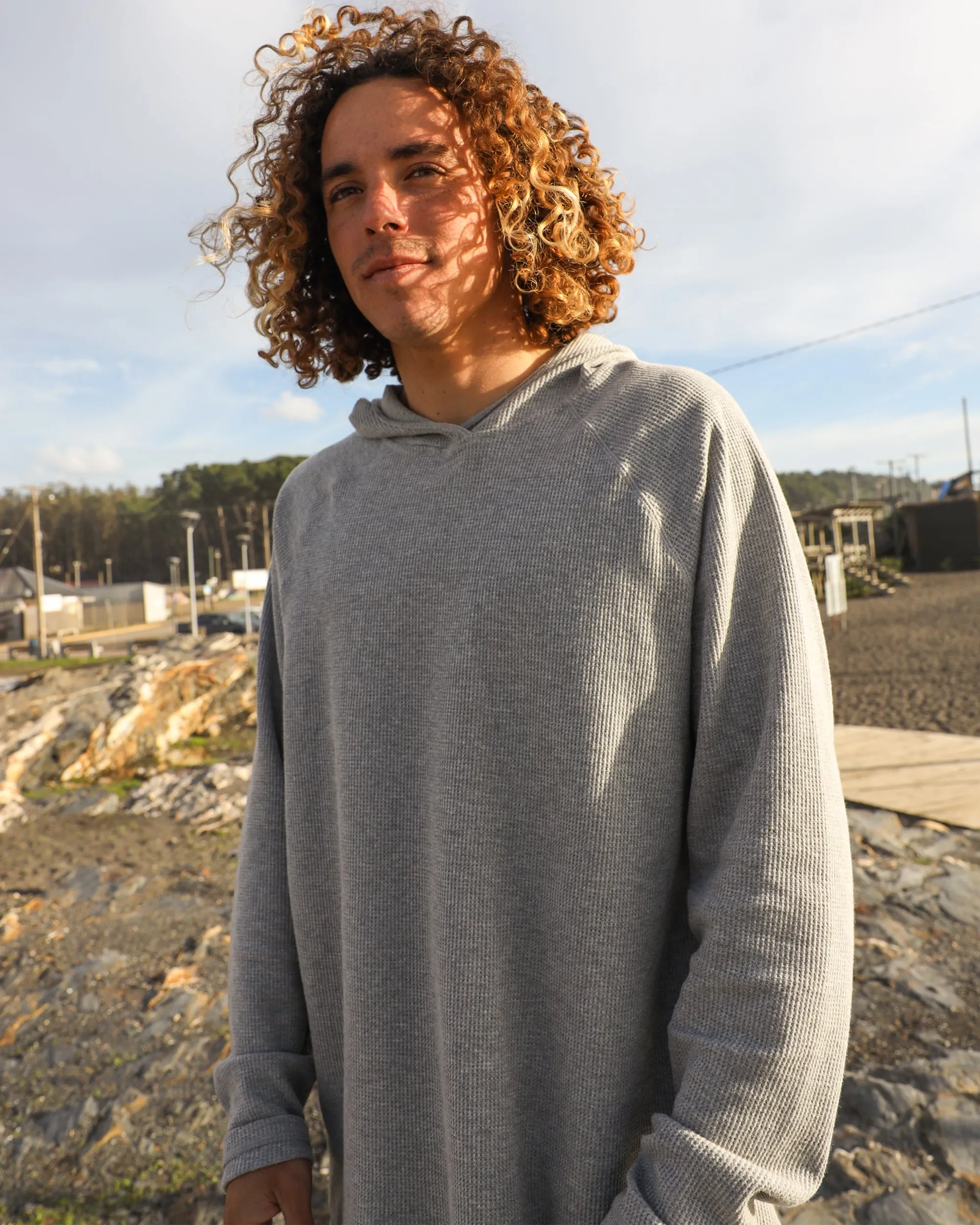 Men's Waffle Weave Tech Hoodie - Gray sold by Body Glove