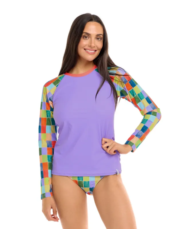 Aloha Vibes Sleek Long Sleeve Rashguard - Multi made by Body Glove