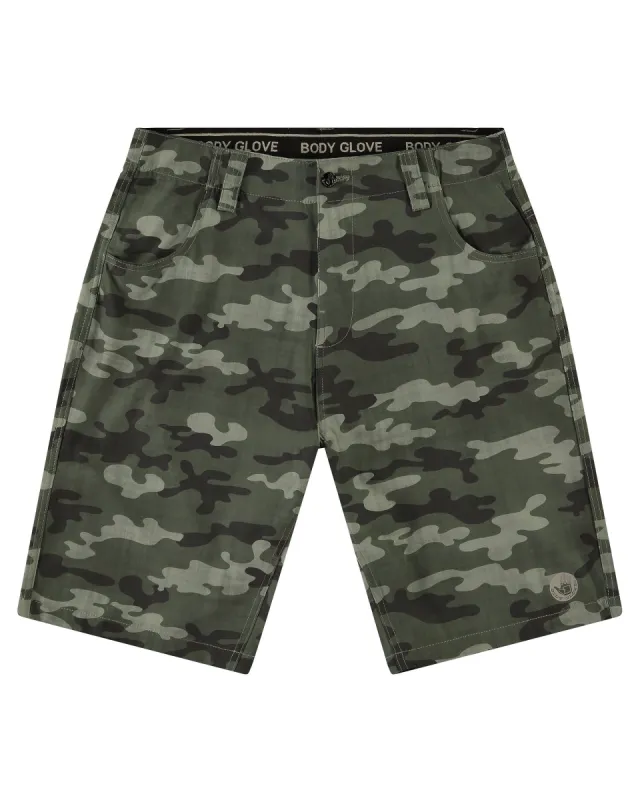 Men's 21-Inch Camo Boardwalk Short - Army Green sold by Body Glove