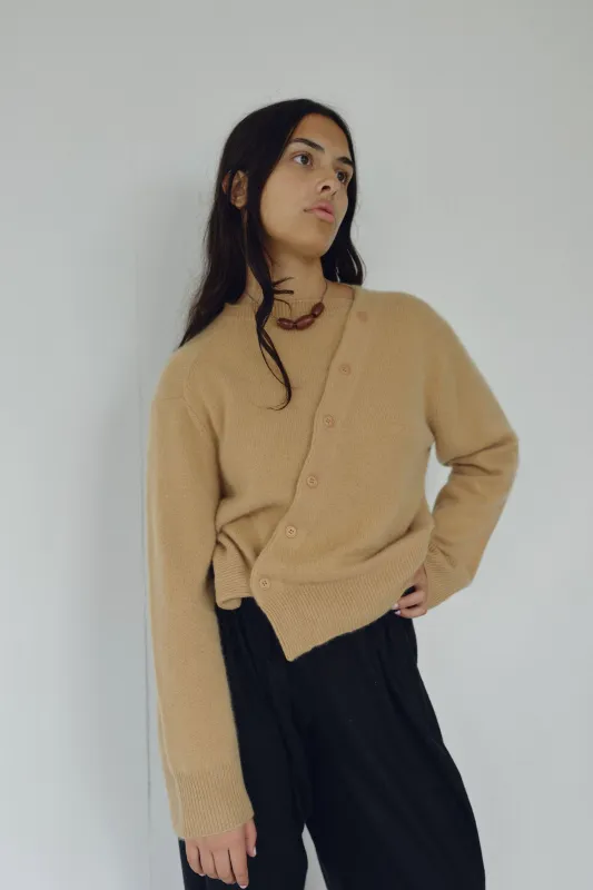 The Asymmetric Cashmere Knit, Toast made by Boheme