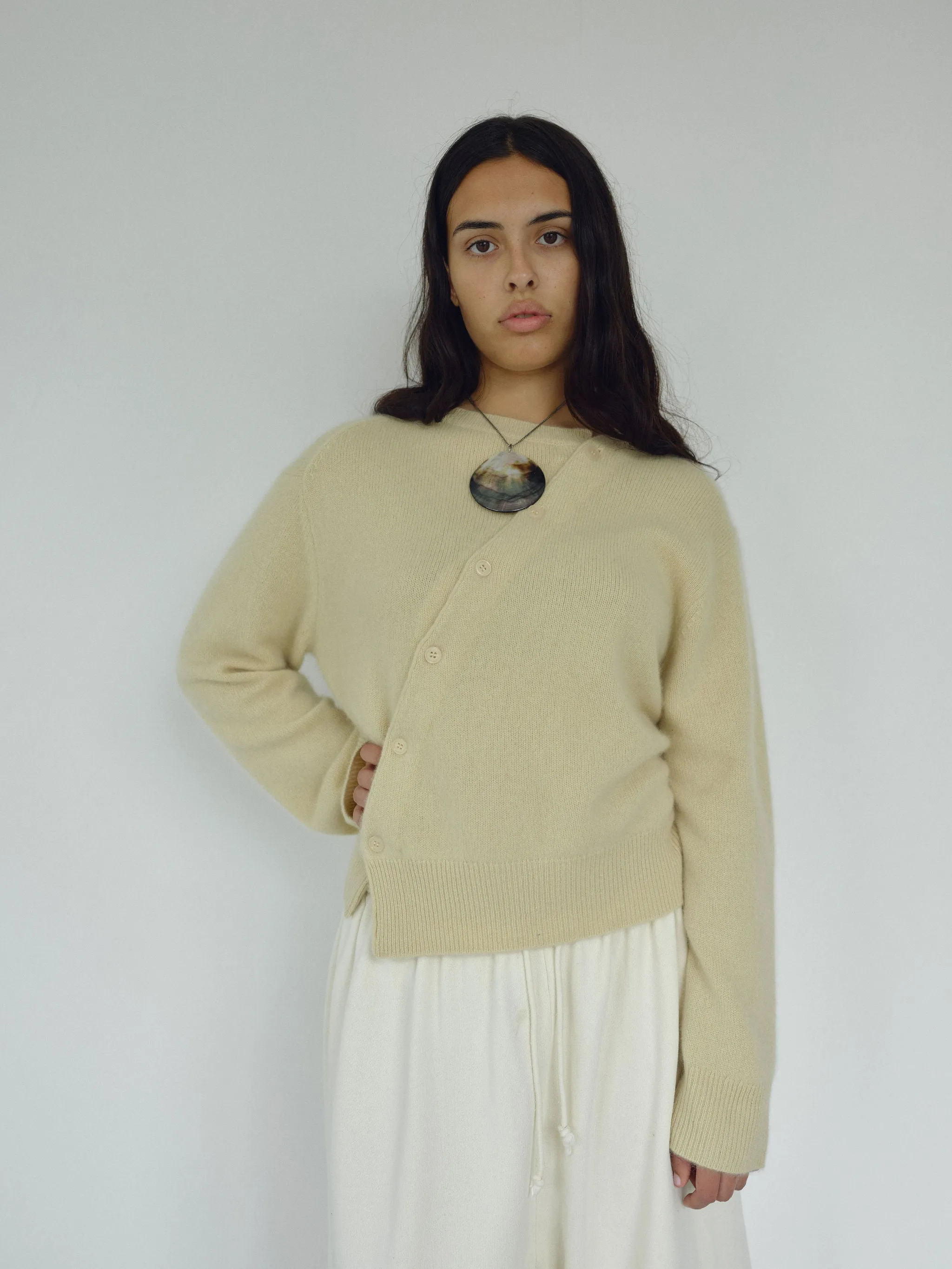 The Asymmetric Cashmere Knit, Wheat sold by Boheme product image thumbnail 2