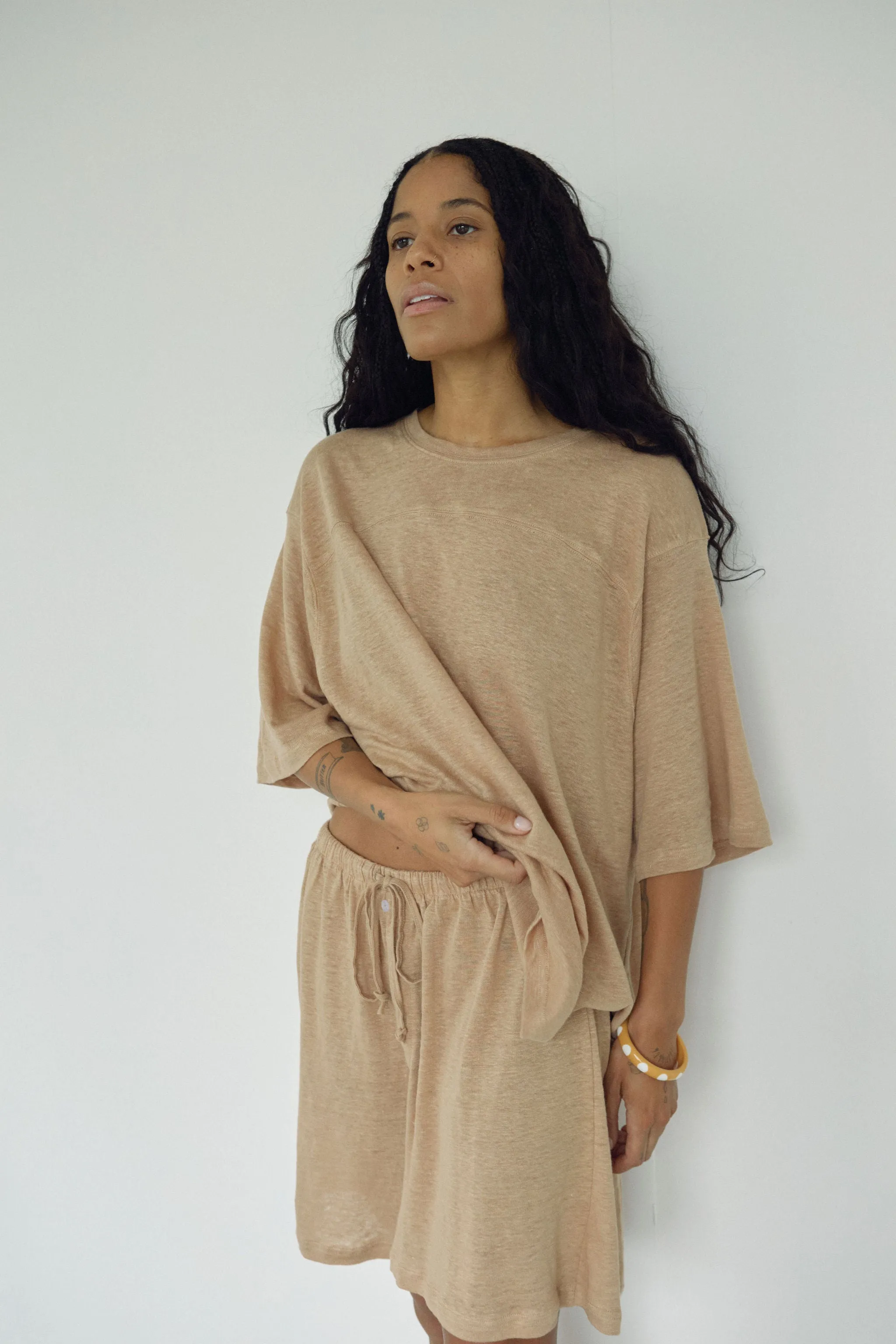 The Linen Tee, Tan sold by Boheme product image thumbnail 3