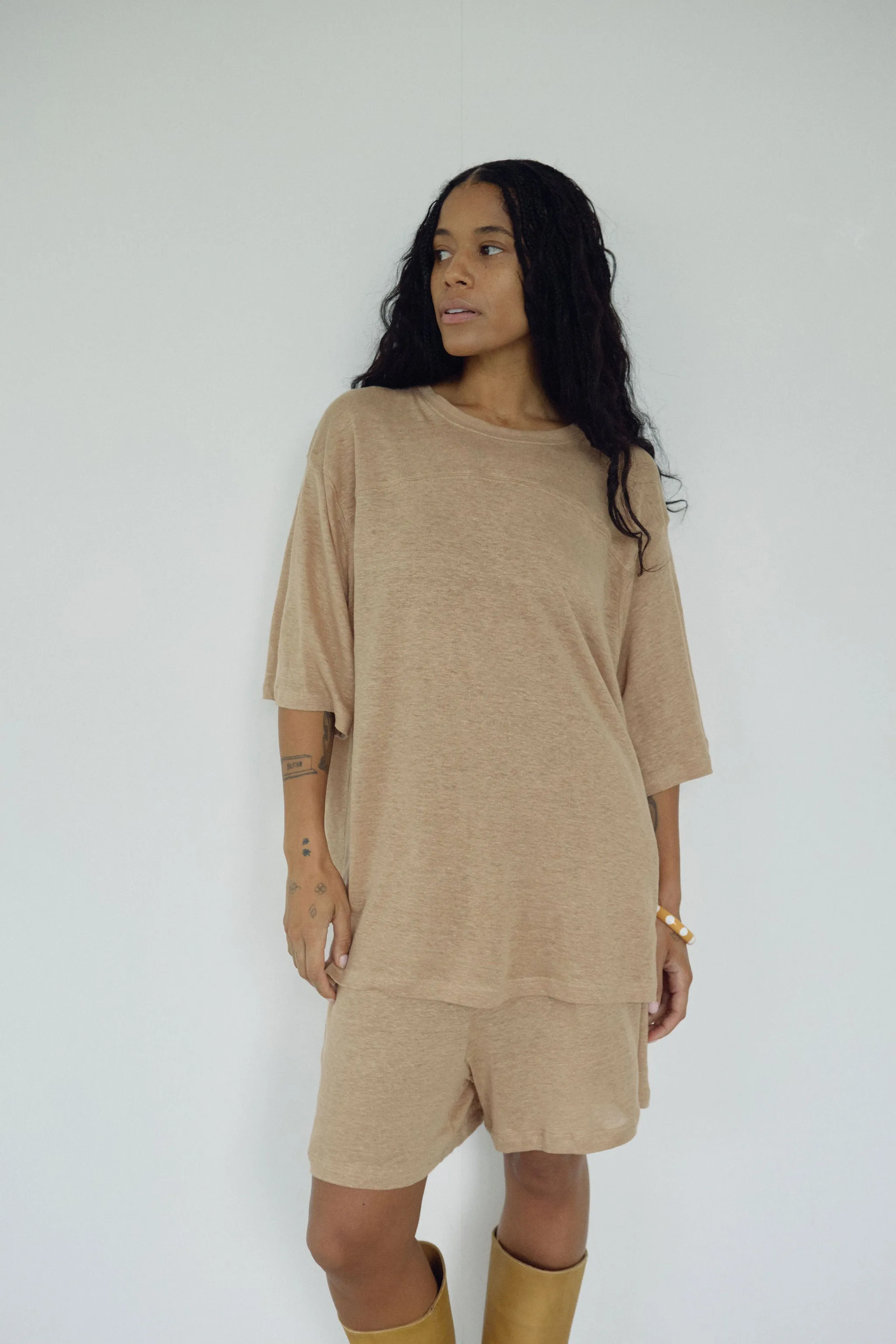 The Linen Tee, Tan sold by Boheme product image thumbnail 4