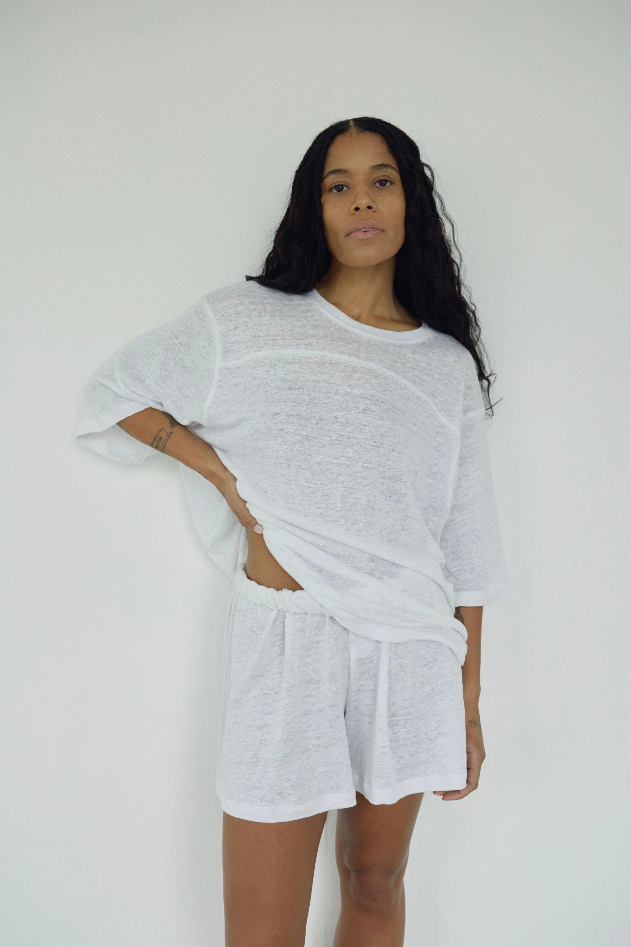 The Linen Tee, White sold by Boheme product image thumbnail 4