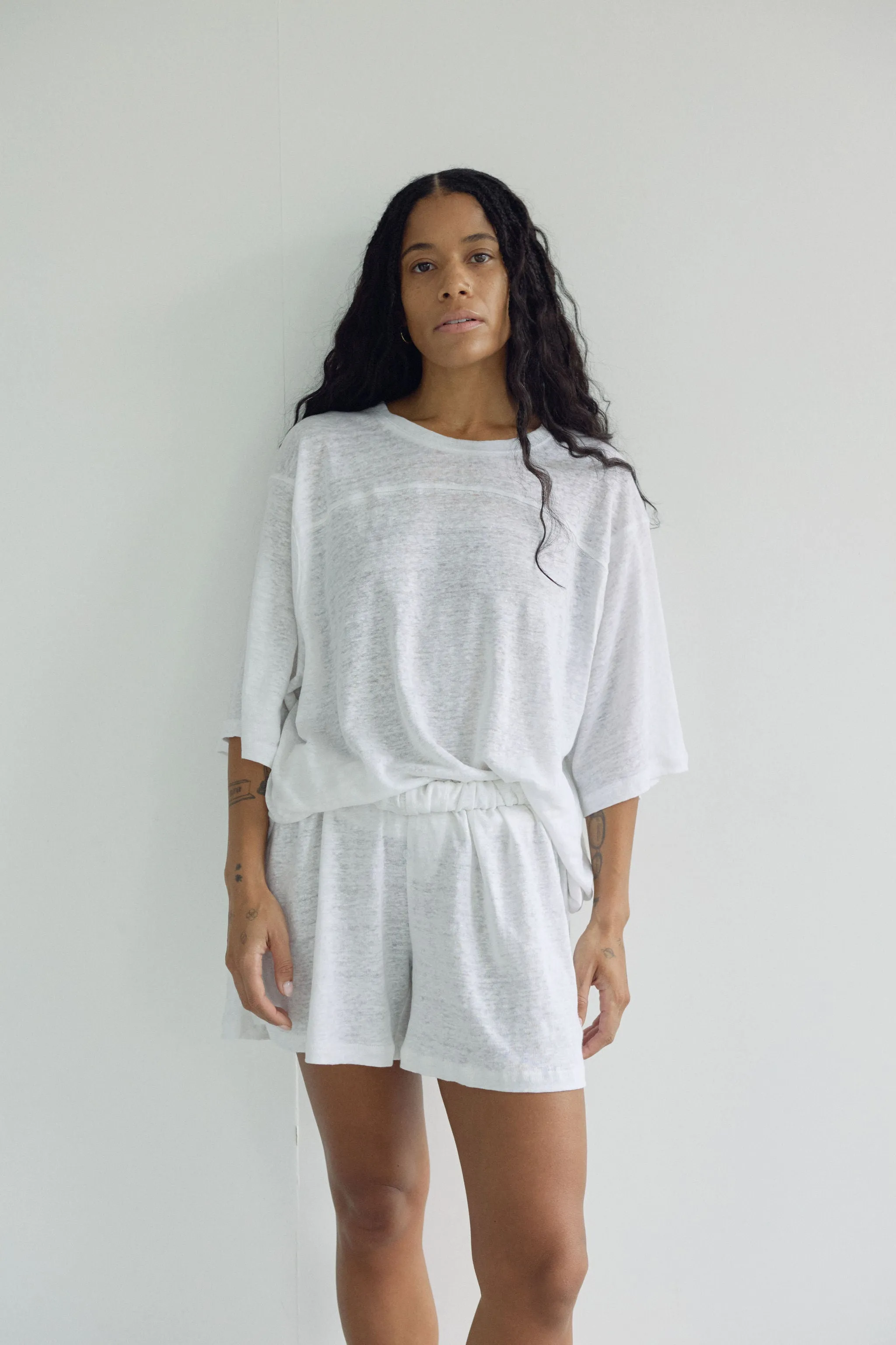 The Linen Tee, White sold by Boheme product image thumbnail 5