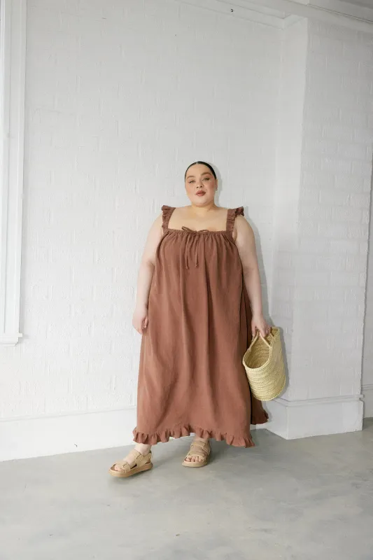 The Ruffle Maxi Dress (+ colours) sold by Boheme