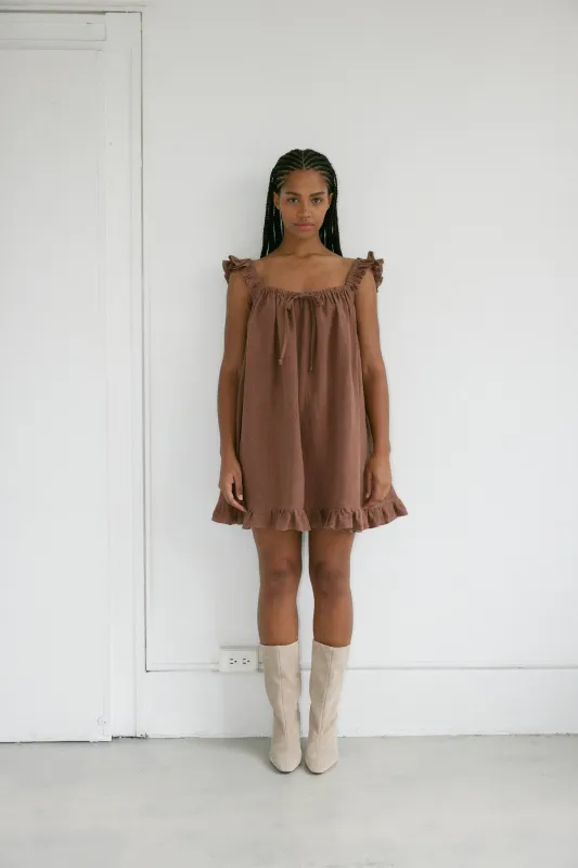 The Ruffle Mini Dress (+ colours) sold by Boheme