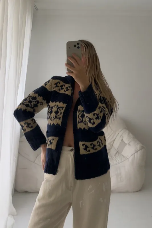 1960s Snowflake Wool Cardigan made by Boheme