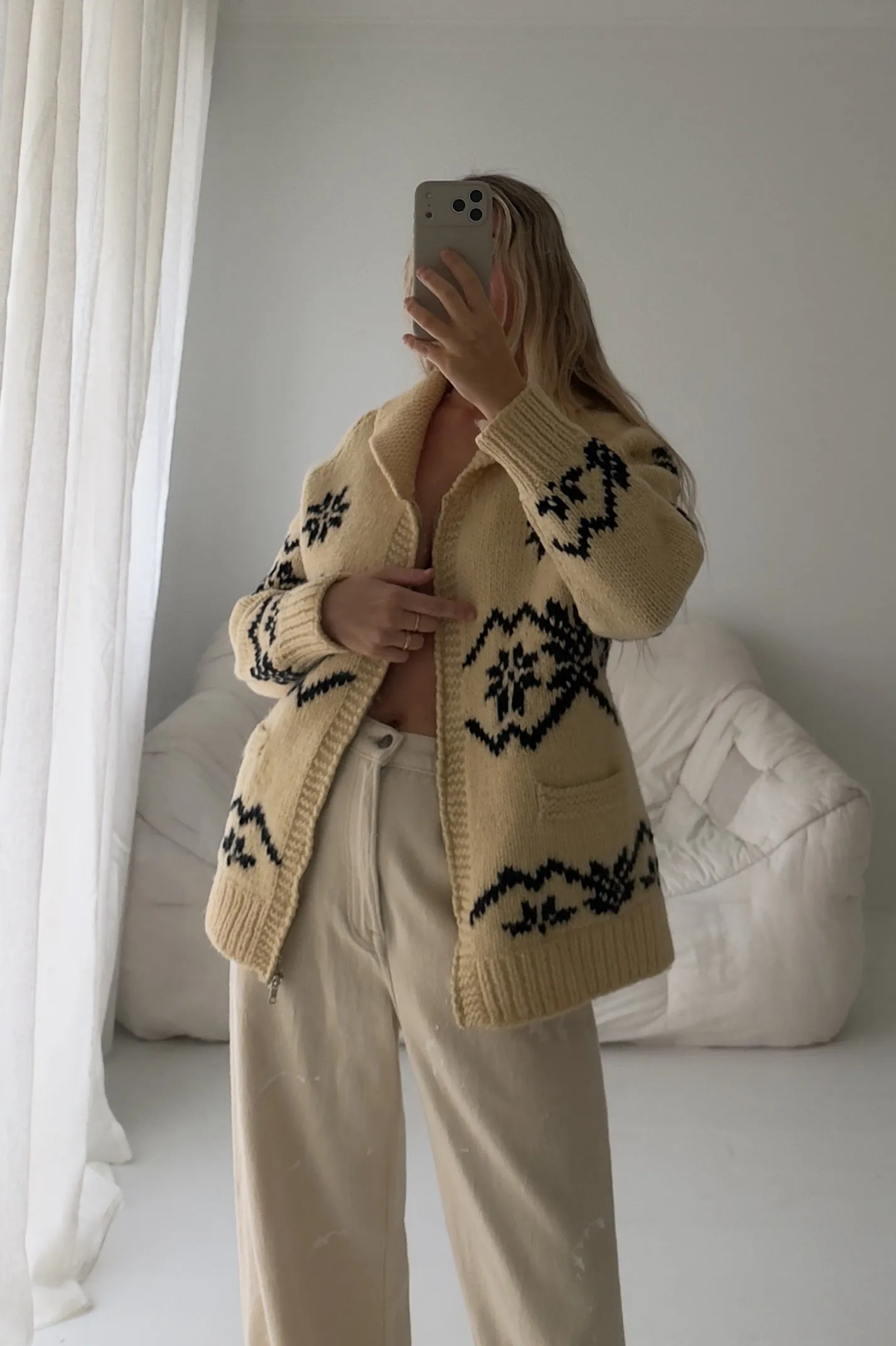 1960s Snowflake Wool Cardigan sold by Boheme
