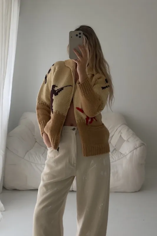 1960s Hunting Wool Cardigan sold by Boheme