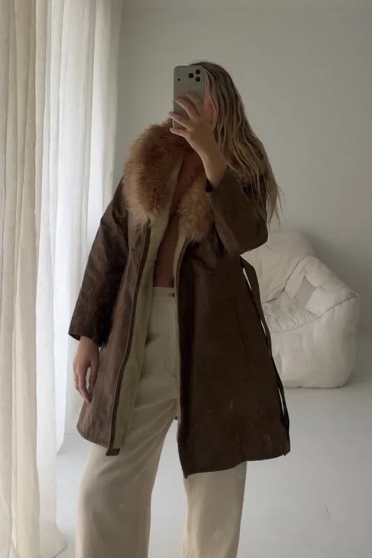 1970s Shearling Collar Coat made by Boheme