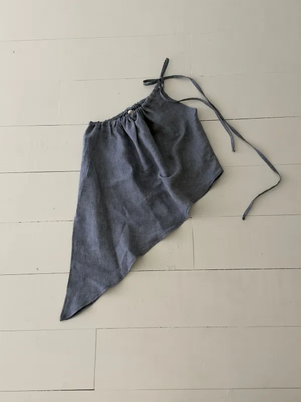 Denim Linen Asymmetric Tank Size 1 made by Boheme