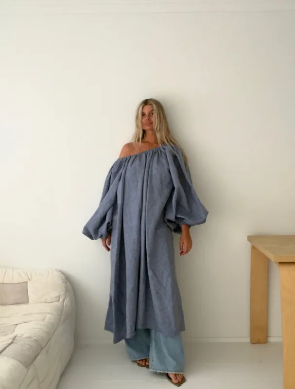 Denim Linen Muumuu Size 1/2 made by Boheme