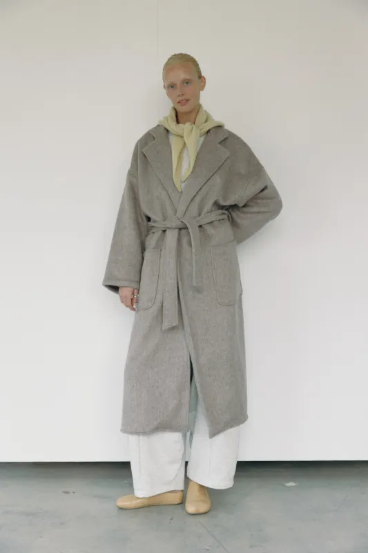 The Wool Wrap Coat - Taupe made by Boheme