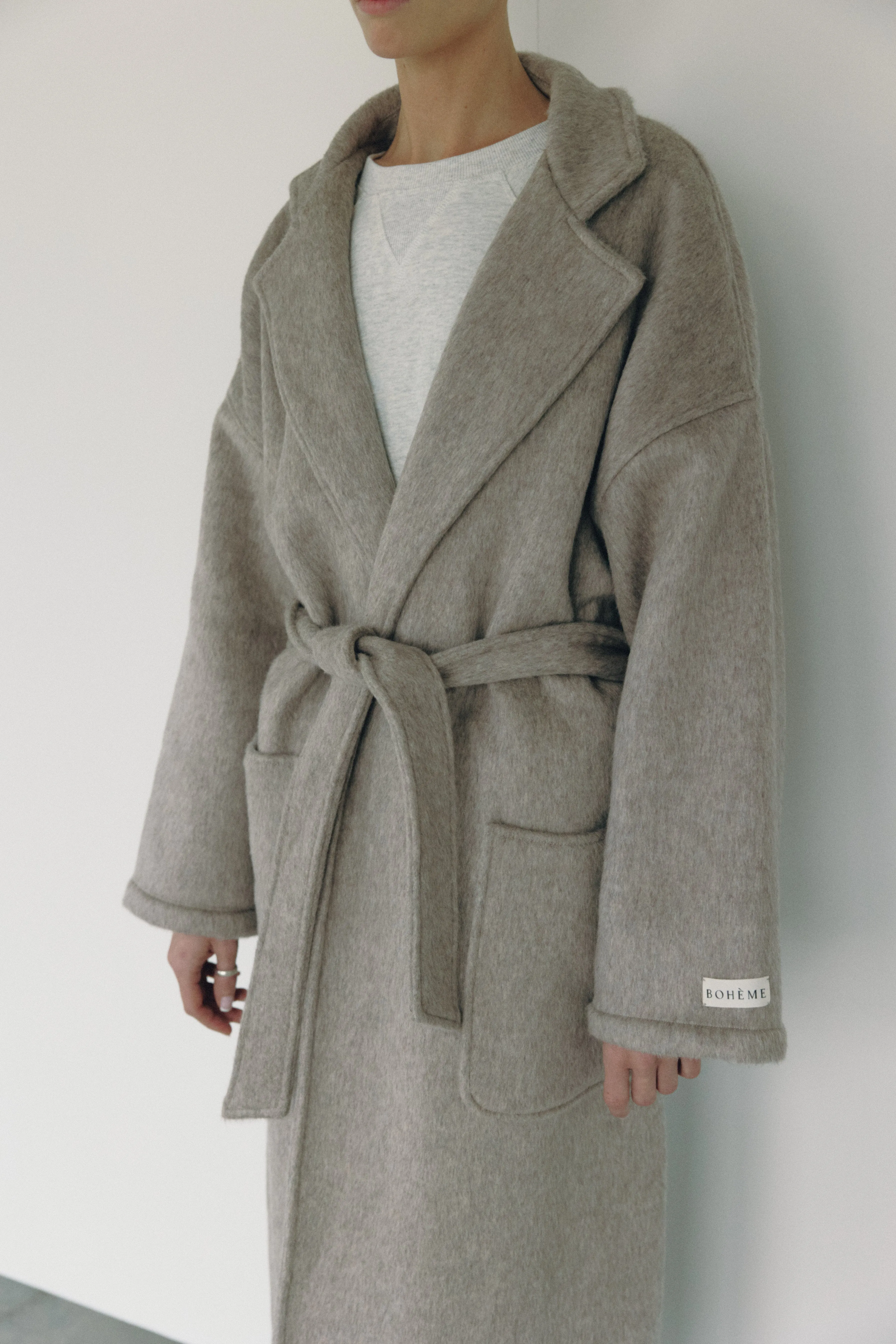 The Wool Wrap Coat - Taupe sold by Boheme product image thumbnail 2