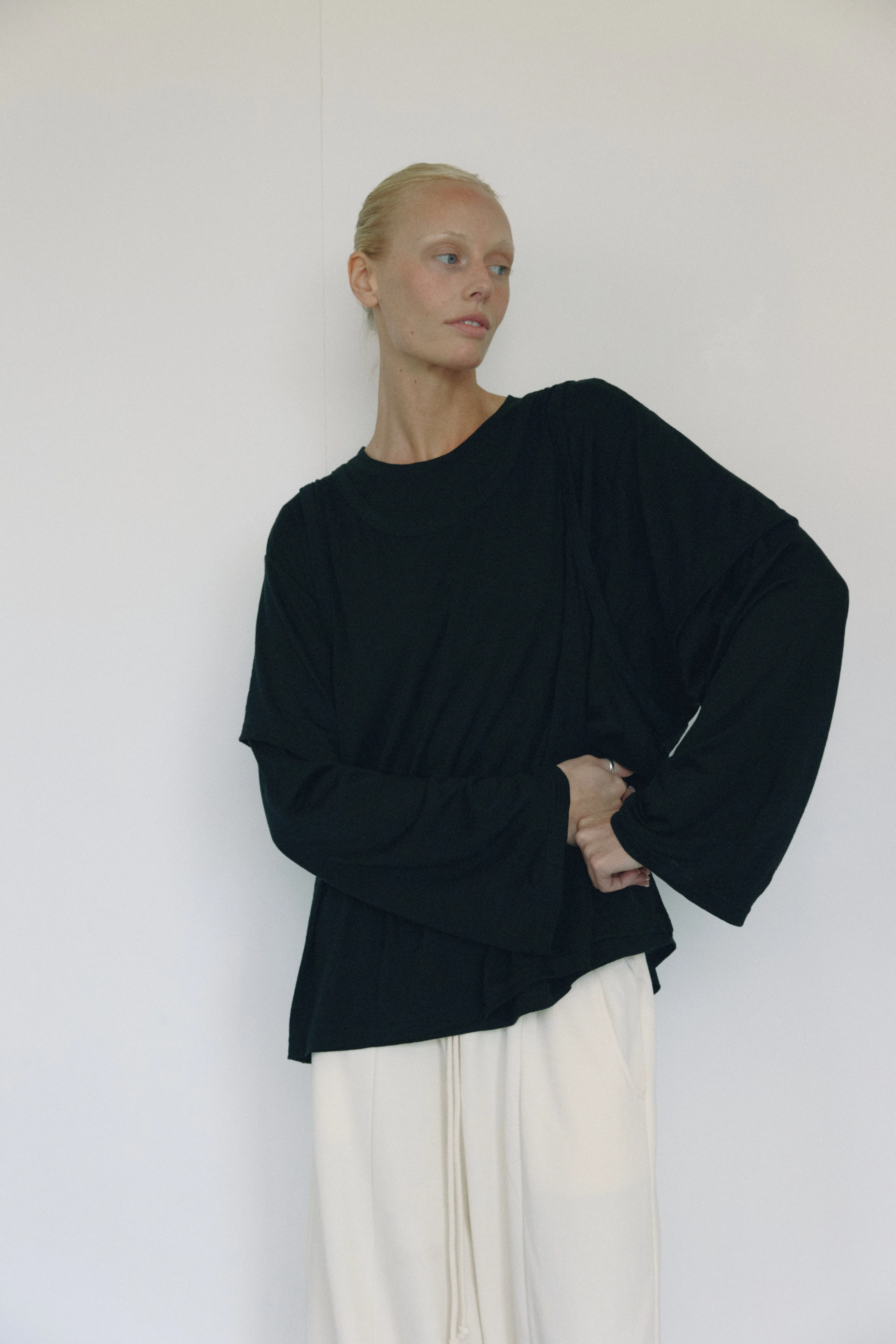 The Merino Wool Layered Tee, Black sold by Boheme product image thumbnail 3