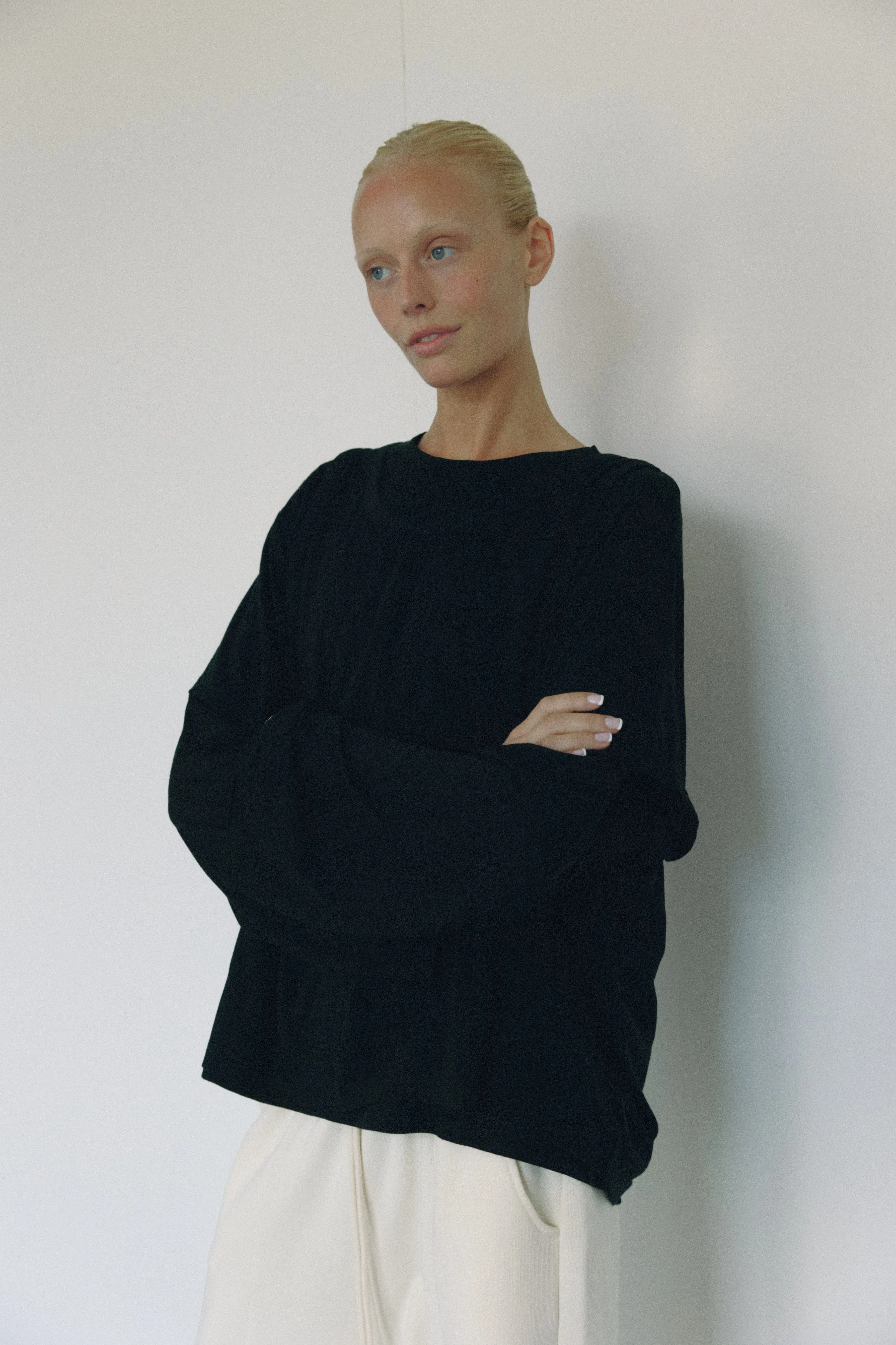 The Merino Wool Layered Tee, Black sold by Boheme