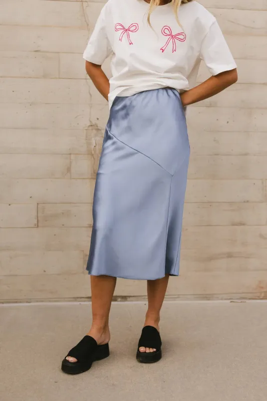 Zada Midi Skirt in Slate Blue - FINAL SALE sold by bohme