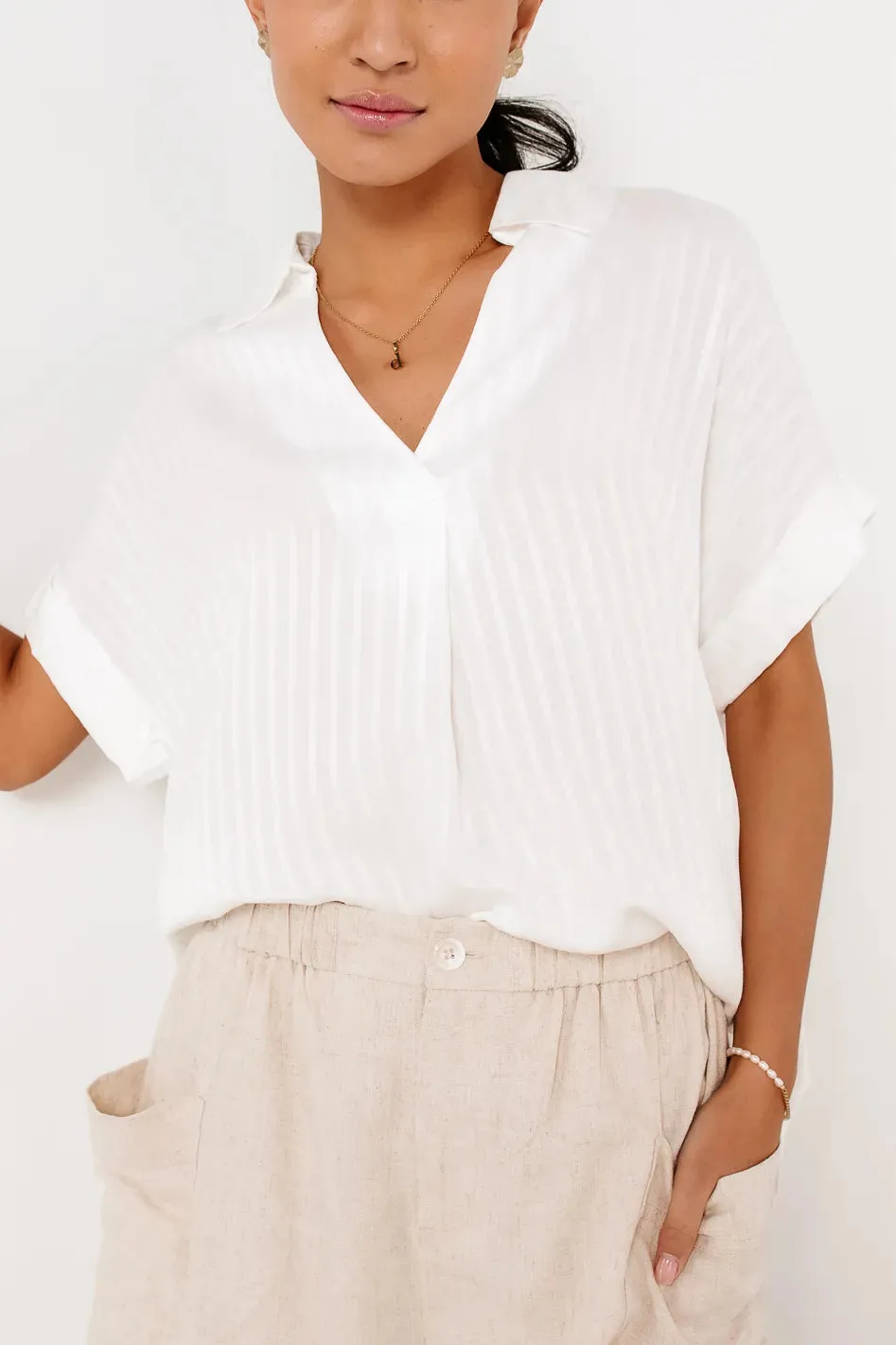Luella Top in White - FINAL SALE sold by bohme product image thumbnail 5