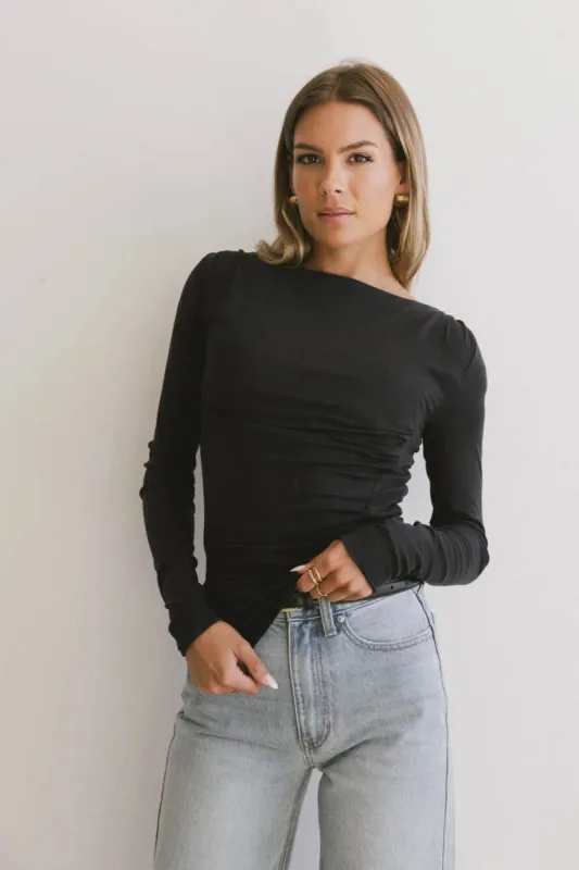 Bianca Ruched Top in Navy sold by bohme