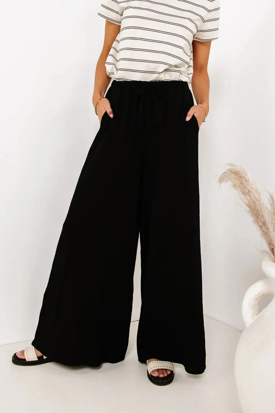 Brandi Wide Leg Pants in Black sold by bohme product image thumbnail 4