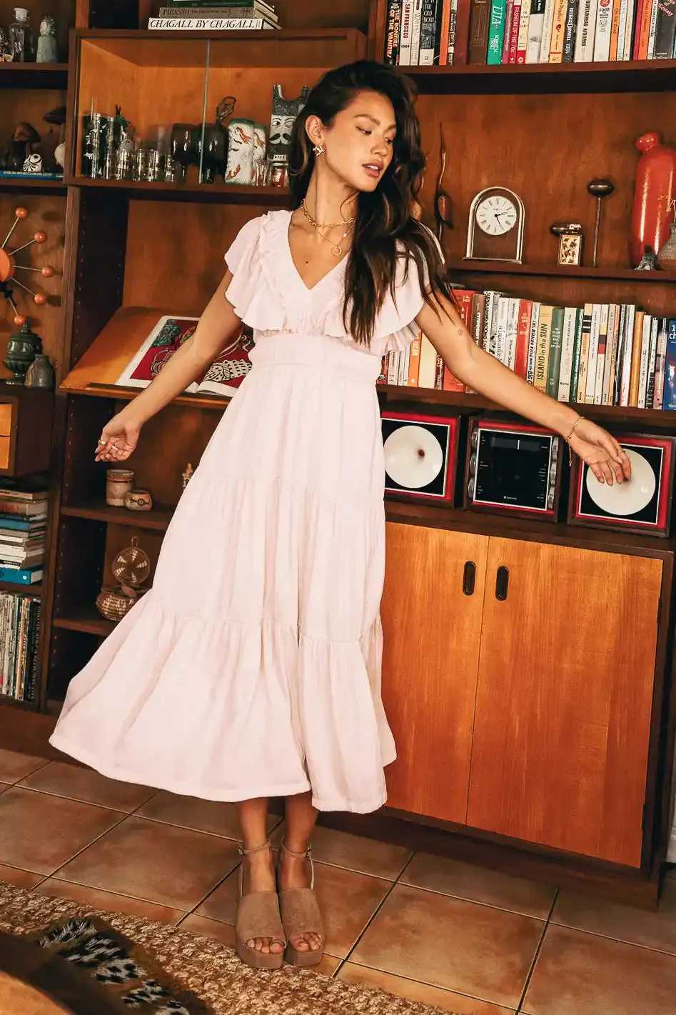 Alora Midi Dress in Blush - FINAL SALE sold by bohme