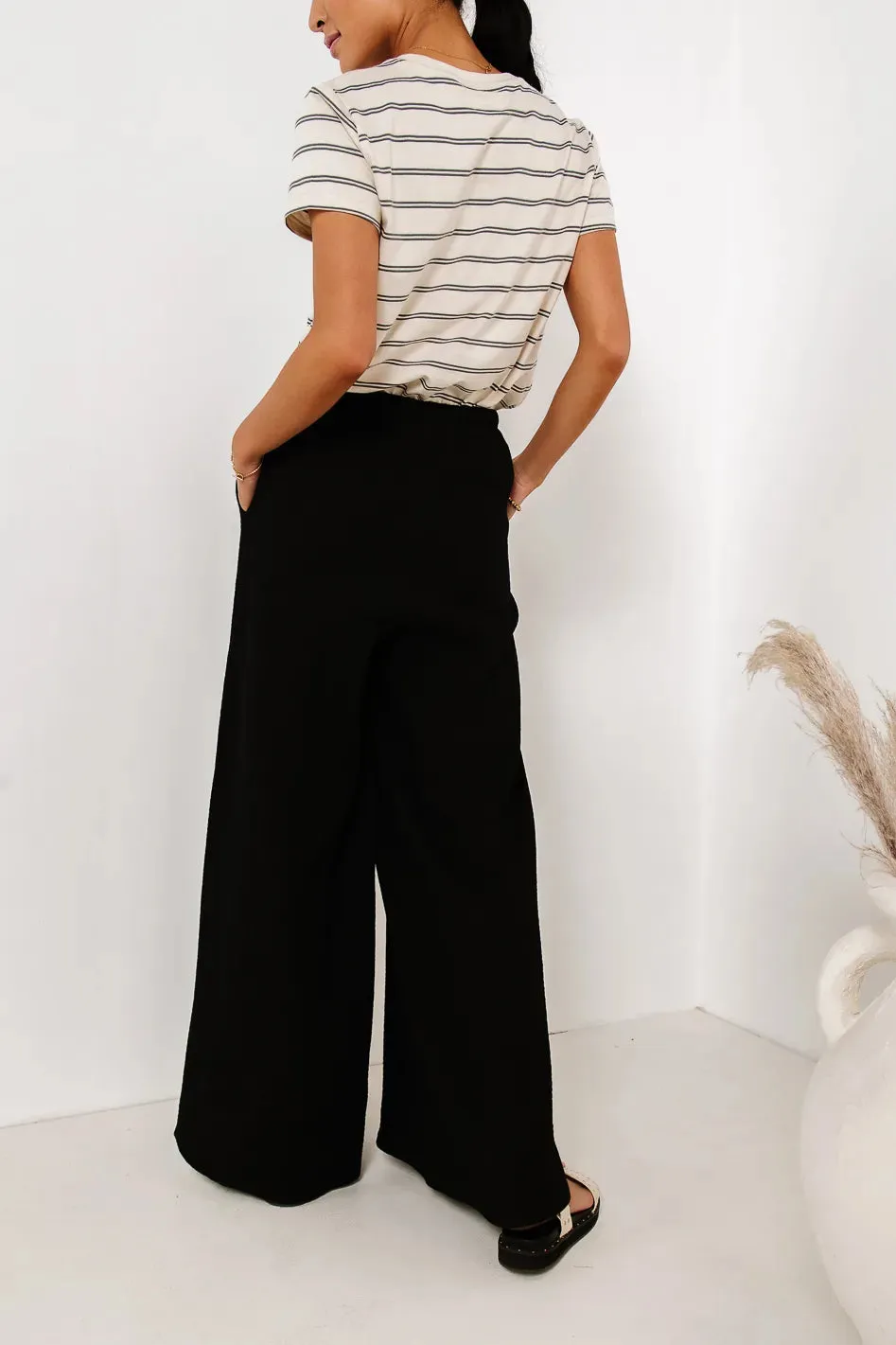 Brandi Wide Leg Pants in Black sold by bohme product image thumbnail 3
