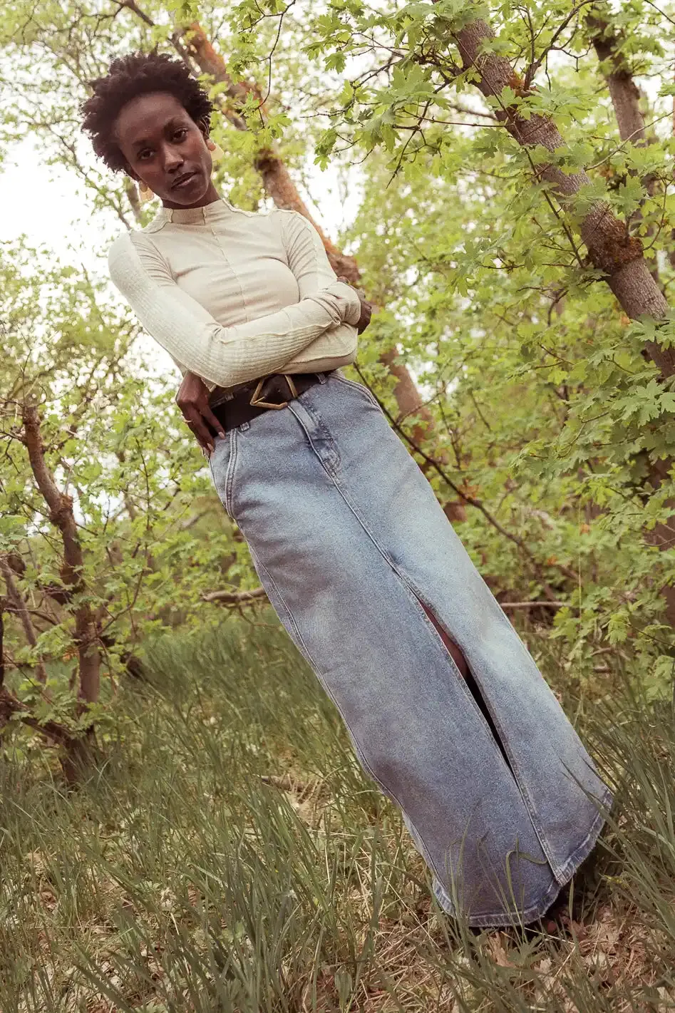 Capone Denim Maxi Skirt - FINAL SALE sold by bohme product image thumbnail 4