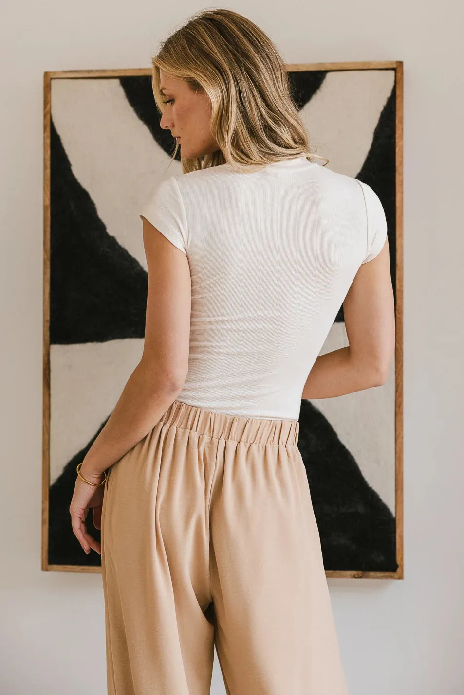 Asher Ribbed Top in Cream - FINAL SALE sold by bohme product image thumbnail 3