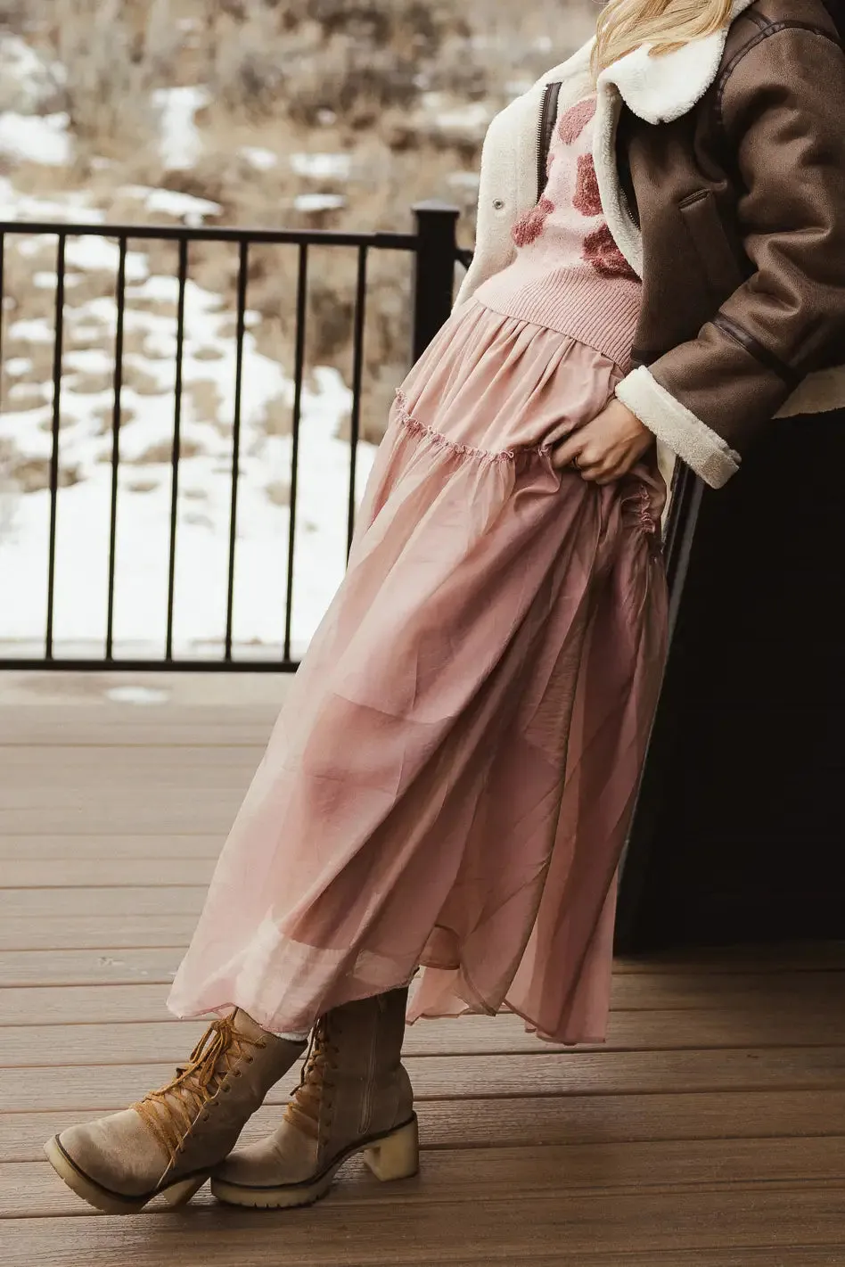 Terrin Tulle Skirt in Mauve - FINAL SALE sold by bohme product image thumbnail 4