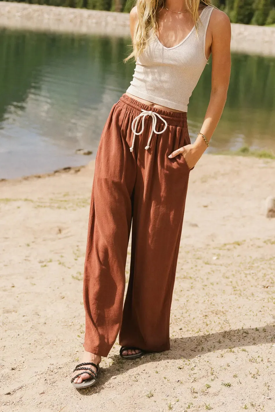 Nico Wide Leg Pants in Rust - FINAL SALE sold by bohme
