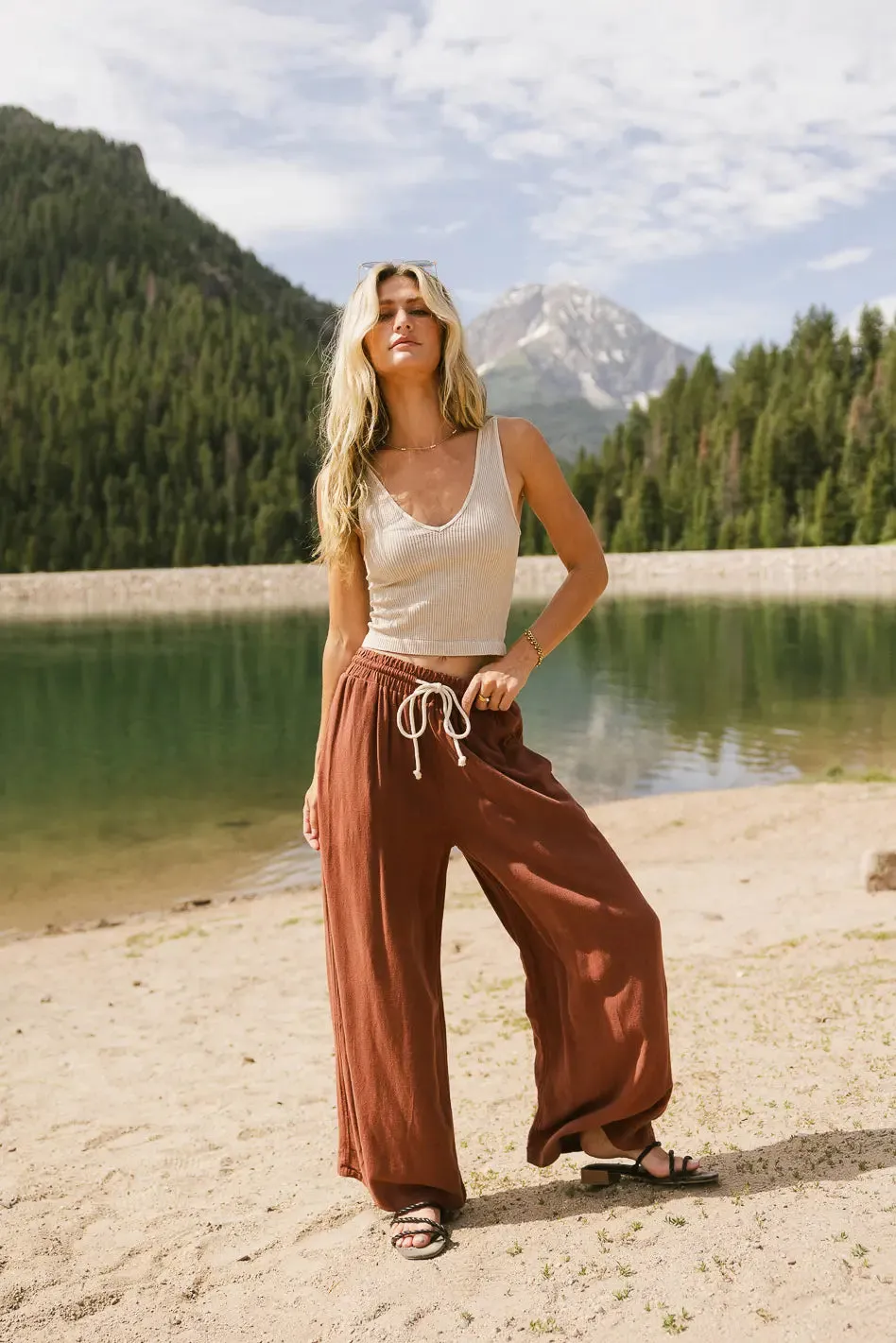 Nico Wide Leg Pants in Rust - FINAL SALE sold by bohme product image thumbnail 4