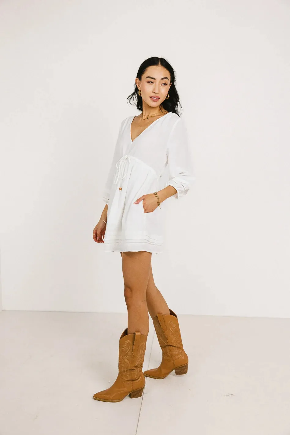 Lexi Mini Dress in White - FINAL SALE sold by bohme product image thumbnail 5