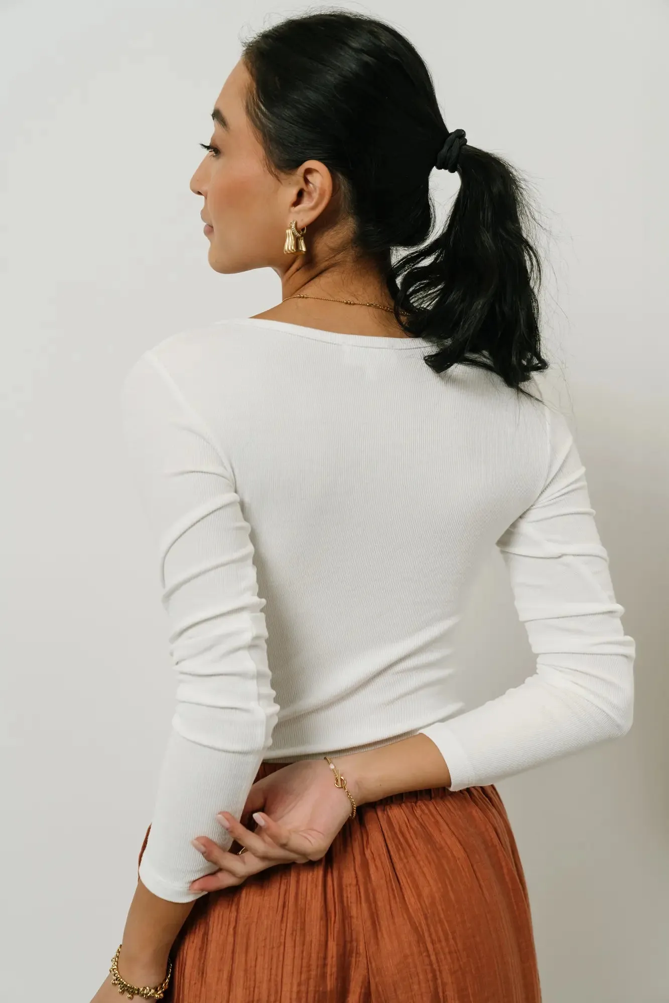 Amy Square Neck Bodysuit in White - FINAL SALE sold by bohme product image thumbnail 2