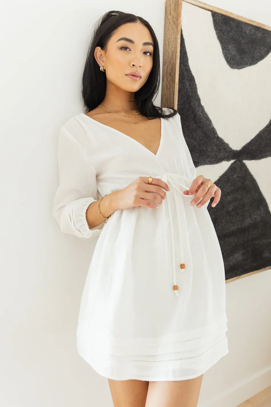 Lexi Mini Dress in White - FINAL SALE sold by bohme product image thumbnail 3