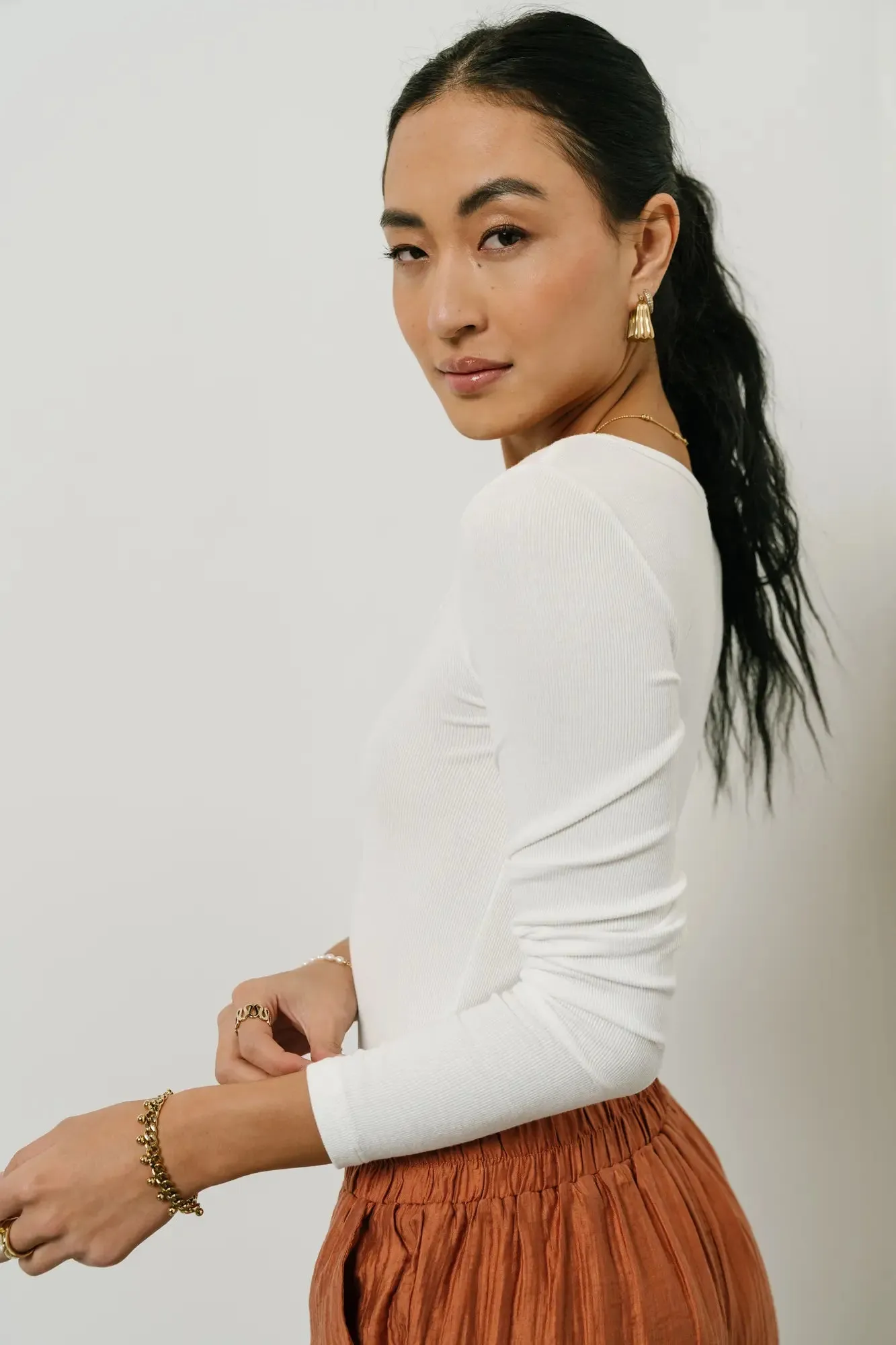 Amy Square Neck Bodysuit in White - FINAL SALE sold by bohme product image thumbnail 3