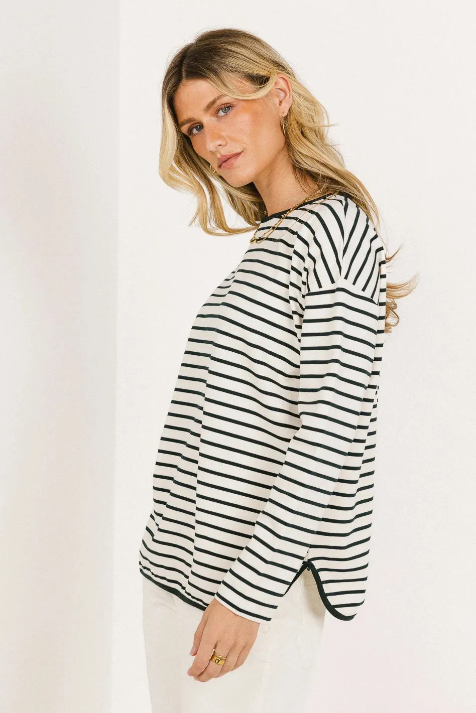 Farah Striped Top in Green - FINAL SALE sold by bohme