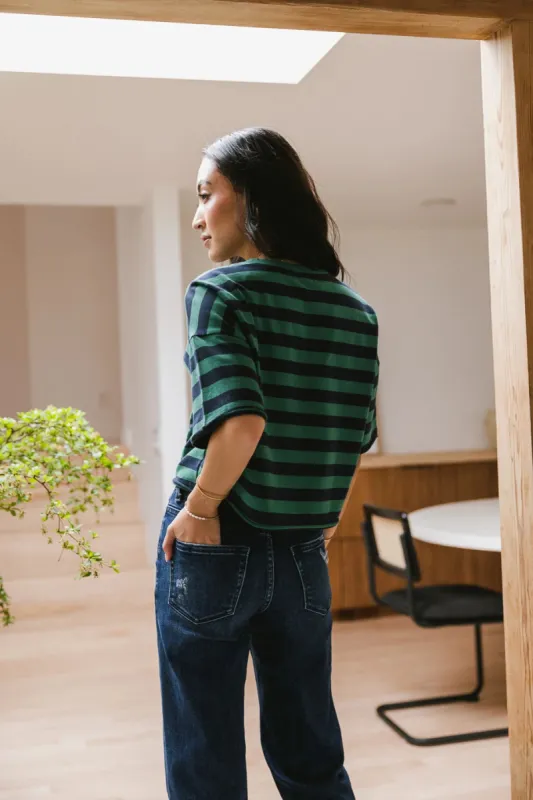 Felix Striped Top in Green - FINAL SALE sold by bohme
