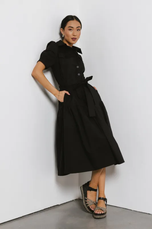 Britta Poplin Dress in Black - FINAL SALE sold by bohme