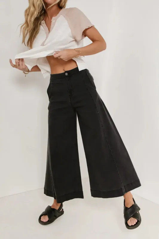 Rue Wide Leg Jeans in Black sold by bohme