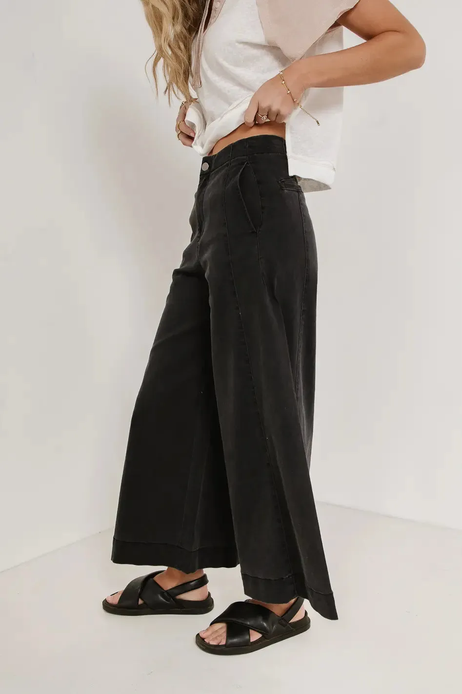 Rue Wide Leg Jeans in Black sold by bohme product image thumbnail 5