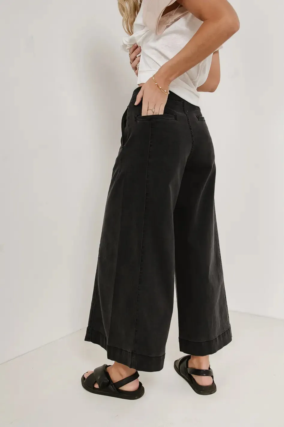 Rue Wide Leg Jeans in Black sold by bohme product image thumbnail 3