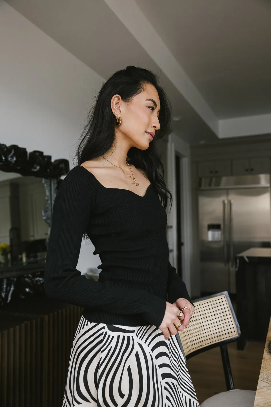 Nyla Ribbed Sweater in Black sold by bohme product image thumbnail 3