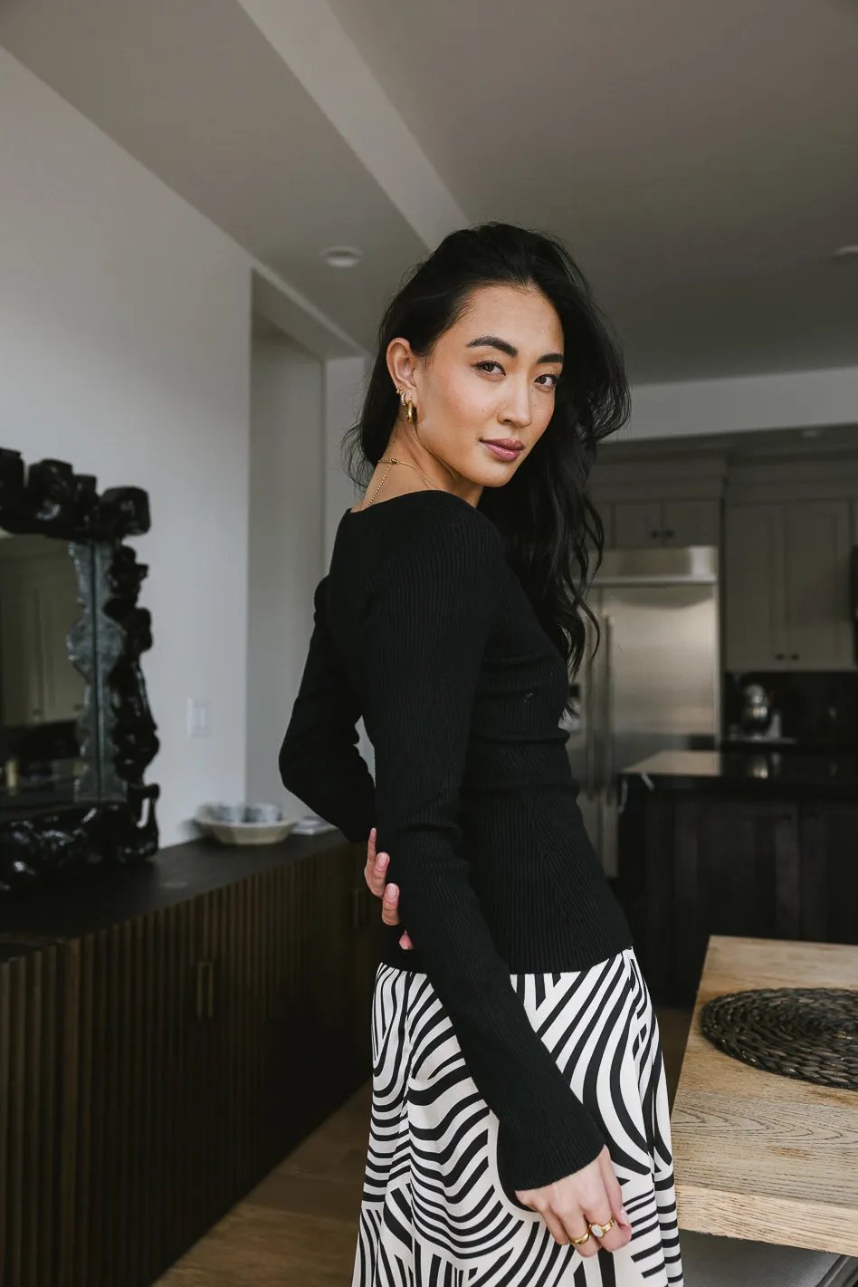 Nyla Ribbed Sweater in Black sold by bohme product image thumbnail 4