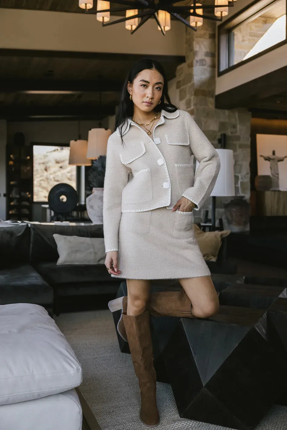 Lola Fuzzy Jacket in Tan sold by bohme product image thumbnail 2