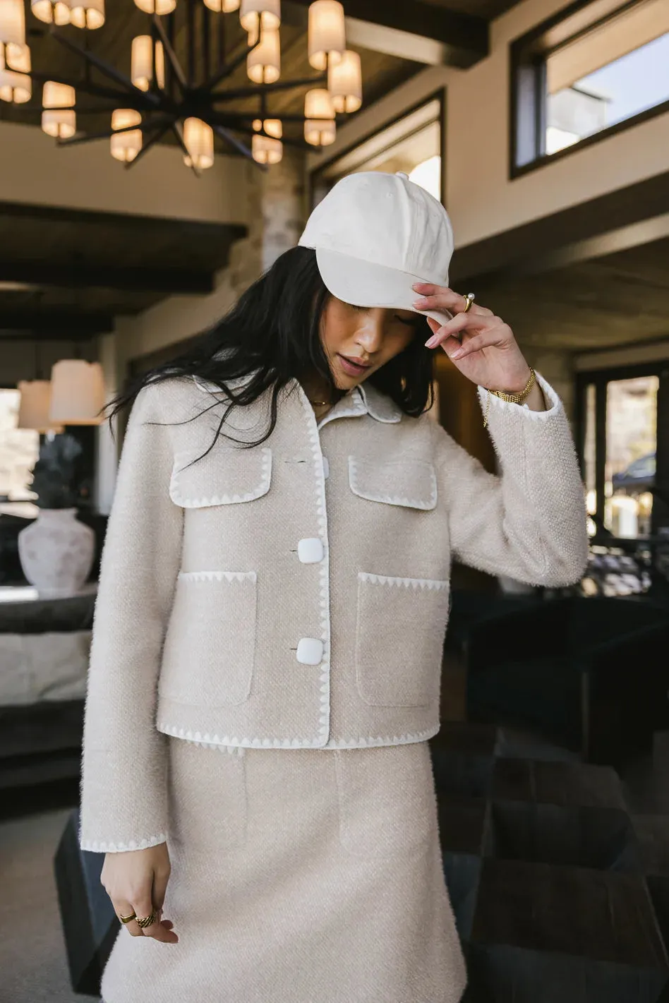 Lola Fuzzy Jacket in Tan sold by bohme