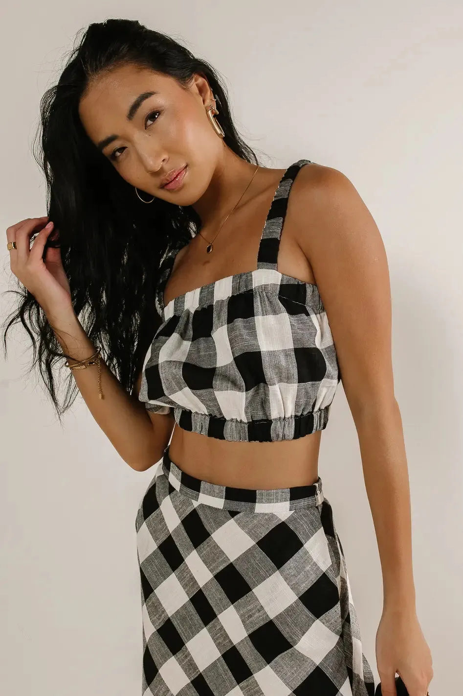 Jasmine Plaid Crop Top - FINAL SALE sold by bohme product image thumbnail 5