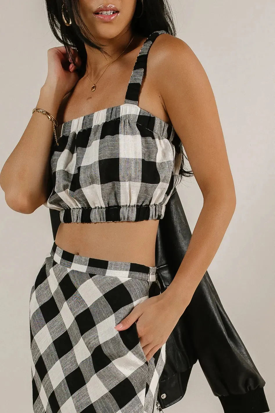 Jasmine Plaid Crop Top - FINAL SALE sold by bohme product image thumbnail 2